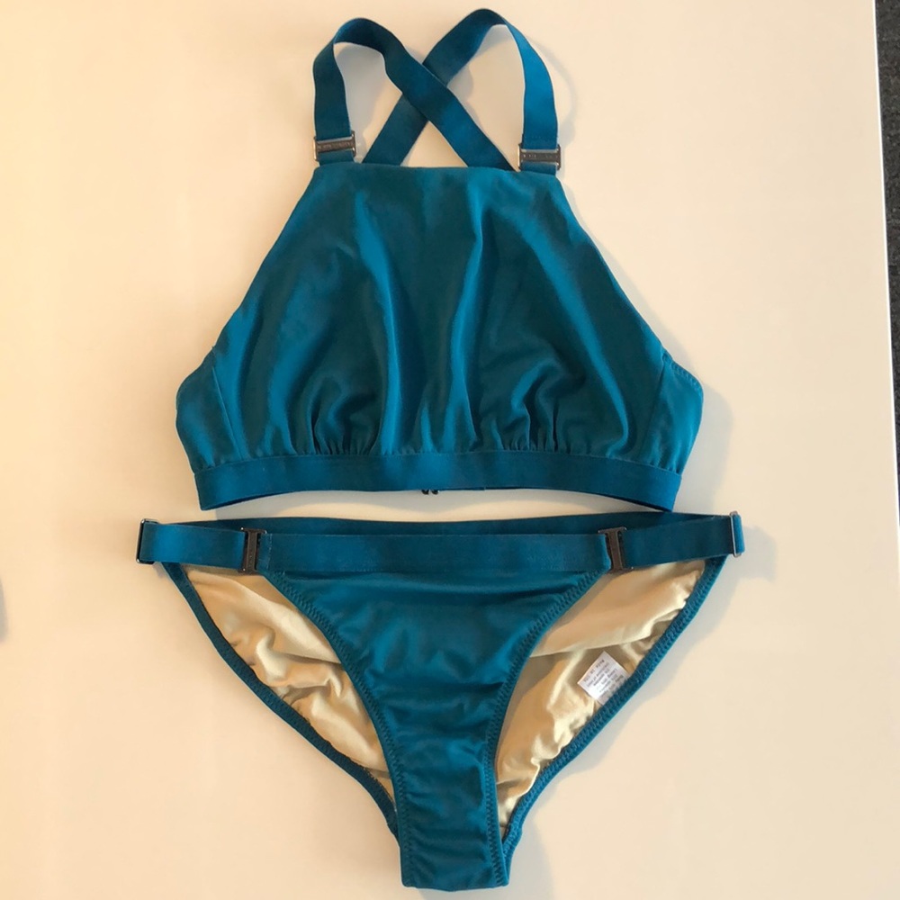Hollie Watmar teal bikini set